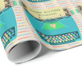 タイプライターのかわいいレトロのモダンでパーソナライズな文字 ラッピングペーパー (ロールコーナー)