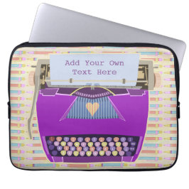 タイプライターのかわいいレトロのモダンでパーソナライズな文字 ラップトップスリーブ