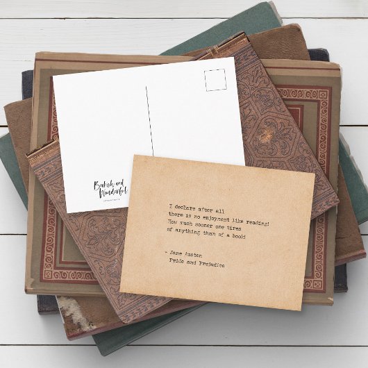 タイプライターのジェーン読・オースティン引用文 ポストカード