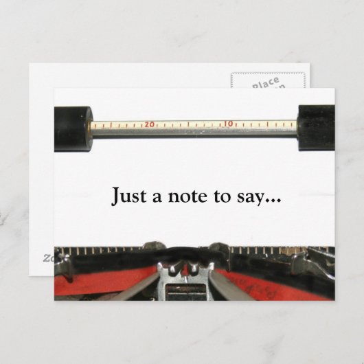 タイプライターのメモ ポストカード (正面/裏面)