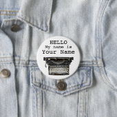 タイプライターの作家の作家の名札パーソナライズなPin 缶バッジ (インサイチュ)