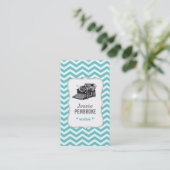 タイプライターの名刺のティール（緑がかった色） 名刺 (スタンド正面)