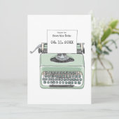 タイプライターの本をテーマにしたウェディング セーブザデート (スタンド正面)