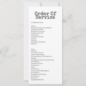 タイプライターの結婚サービスカードの順序 招待状 (正面)