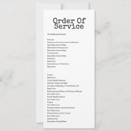 タイプライターの結婚サービスカードの順序 招待状