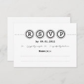 タイプライターの結婚式招待状RSVP 出欠カード (正面/裏面)
