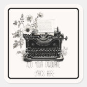 タイプライターの詩人tpdモダン art new esometic スクエアシール (正面)