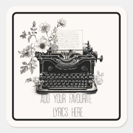 タイプライターの詩人tpdモダン art new esometic スクエアシール (正面)