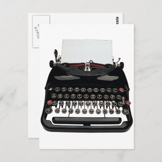 タイプライターの郵便はがき ポストカード (正面/裏面)