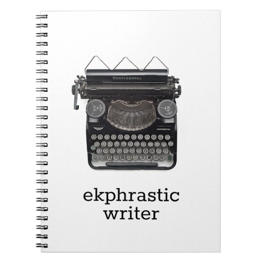 タイプライターをモチーフにしたエックラーライター手帳 ノートブック (正面)