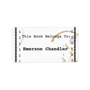 タイプライターアートコーヒーステイン編集可能蔵書票 ラベル