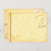 タイプライターアートコーヒー汚れ葉書テンプレート ポストカード (正面/裏面)