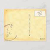 タイプライターアートコーヒー汚れ葉書テンプレート ポストカード (裏面)