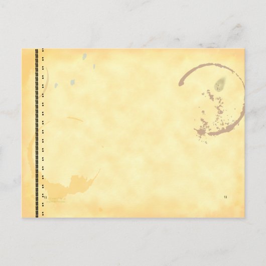 タイプライターアートコーヒー汚れ葉書テンプレート ポストカード (正面)