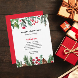 タイプライターエレガントクリスマスホリーベリー シーズンカード