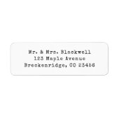 タイプライターエレガント差出人住所ラベル ラベル (正面)