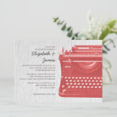 タイプライターエレガント鍵結婚式招待状 招待状 (スタンド正面)