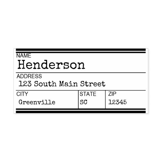 タイプライターカスタムのラバースタンプ – 住所スタンプ セルフインキングスタンプ (デザイン)