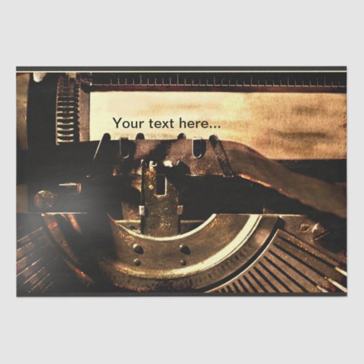 タイプライターカスタムヴィンテージの切り離しティッシュペーパー 薄葉紙 (正面)