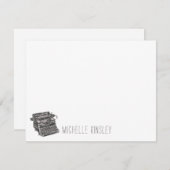 タイプライターキーボードライターレトログレーヴィンテージ ノートカード (正面/裏面)