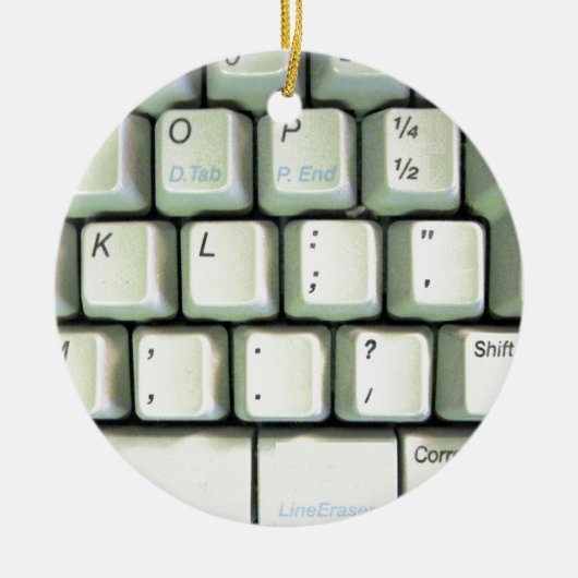タイプライターキーボード セラミックオーナメント (正面)