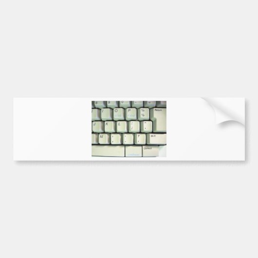 タイプライターキーボード バンパーステッカー (正面)