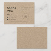 タイプライタークラフトありがとうございましたパッケージ挿入カード 名刺 (正面/裏面)