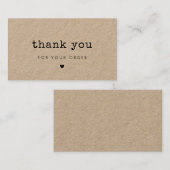 タイプライタークラフトご注文カードありがとうございます 名刺 (正面/裏面)