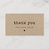 タイプライタークラフトご注文カードありがとうございます 名刺 (正面)