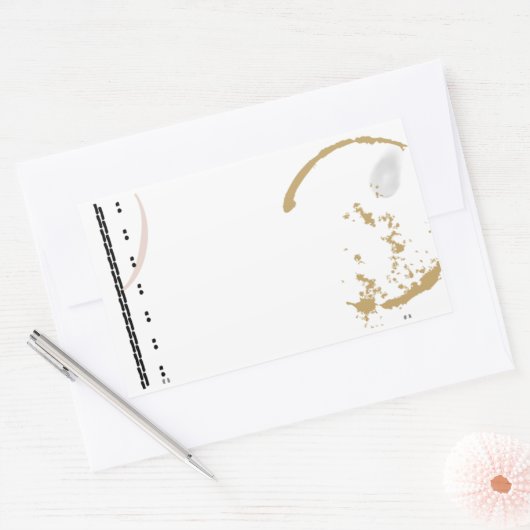 タイプライターグランジコーヒーステインシール 長方形シール (封筒)