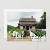 タイプライターシンプルフォントの写真の移動の発表 ポストカード (正面/裏面)