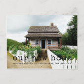 タイプライターシンプルフォントの写真の移動の発表 ポストカード (正面)