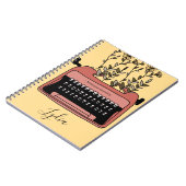 タイプライタージャーナルモノグラム名レトロノート ノートブック (左側)