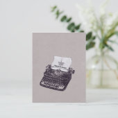 タイプライターハッピーバースデーカップケーキ ポストカード (スタンド正面)