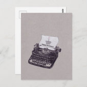 タイプライターハッピーバースデーカップケーキ ポストカード (正面/裏面)