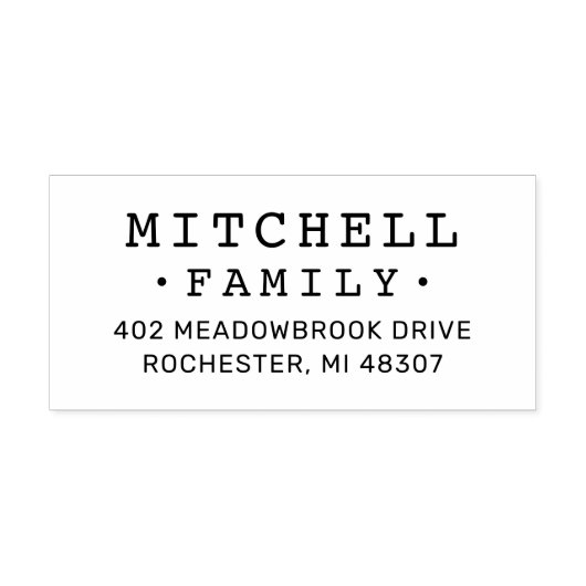 タイプライターパーソナライズされたファミリー差出人住所 セルフインキングスタンプ (デザイン)