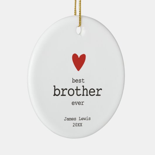 タイプライターパーソナライズされた最高のフォントブラザー セラミックオーナメント (右)