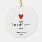 タイプライターパーソナライズされた最高のフォントブラザー セラミックオーナメント (正面)