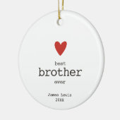 タイプライターパーソナライズされた最高のフォントブラザー セラミックオーナメント (左)