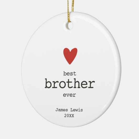 タイプライターパーソナライズされた最高のフォントブラザー セラミックオーナメント (左)