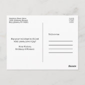 タイプライターフォントクリスマスフォトクラフトレッドプレイド ポストカード (裏面)