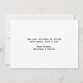 タイプライターフォントハッピーホリデー写真 シーズンカード (裏面)