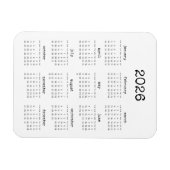 タイプライターフォントミニマル2023カレンダー マグネット (横)