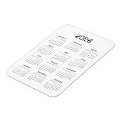 タイプライターフォントミニマル2023カレンダー マグネット (左側)