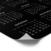 タイプライターフォントミニマル2025黒カレンダー ポスター (角)