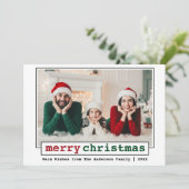 タイプライターフォントメリークリスマスフォト シーズンカード (スタンド正面)