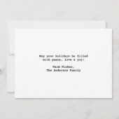 タイプライターフォントメリークリスマスフォト シーズンカード (裏面)