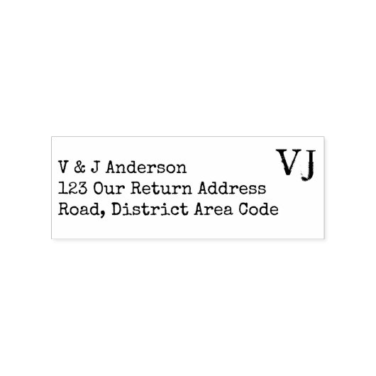 タイプライターフォントモノグラム差出人住所 ラバースタンプ (インプリント)