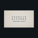 タイプライターフォントラフ古い紙ルック 名刺<br><div class="desc">古い、粗い質感の紙の背景とタイプライターの文字の模倣。背面の文字の柔軟なフォーマット – 必要な量の情報連絡を追加する。作家、コピーライター、クリエイティブ人/学生のための非正統的な名刺。</div>