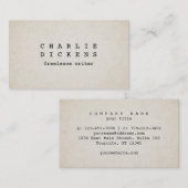 タイプライターフォントラフ古い紙ルック 名刺 (正面/裏面)